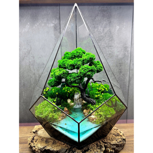 <b>Clear</b> Glass Black Metal Contemporary Handicraft Durable Framed Terrarium Planter <b>Vase</b> for Living Room Luxury Home Table Decor - Product Image 4