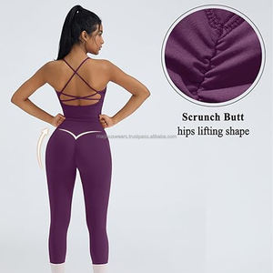 Ensemble de yoga 2 pièces léger pour femme, dos croisé, séchage rapide, anti-transpiration, taille mi-haute, sans coutures - Product Image 5