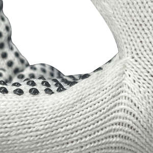 White Cotton CVC <b>Inspection</b> Gloves with PVC Dots Vietnam Factory Anti-slip Grip for <b>Quality</b> <b>Control</b> & Packaging - Product Image 3