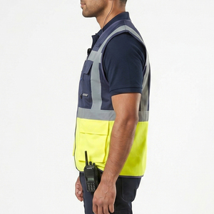 Gilet de travail réfléchissant haute visibilité, couleur unie, taille adulte, personnalisable, prix de gros, produit très vendu - Product Image 4