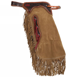 Nouvelles Chaps d'équitation pour hommes 2026, taille personnalisée, design sur mesure, en cuir véritable marron et daim, directement de l'usine - Product Image 4
