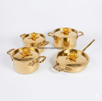 Ensemble de casseroles et poêles de luxe en acier inoxydable martelé à la main, doré, avec couvercles, compatible four, lave-vaisselle et micro-ondes, plus de 20 pièces, ensemble personnalisé