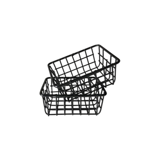 Luxury Design Metal Iron Wire <b>Basket</b> Rectangle Shape Black Finished for Tabletop Kitchen Fruits <b>Vegetables</b> <b>Storage</b> <b>Basket</b> - Product Image 1
