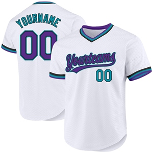 Maillot de baseball authentique OMMIZ INDUSTRY personnalisé, blanc à fines rayures rouges, le plus vendu en gros - Product Image 6