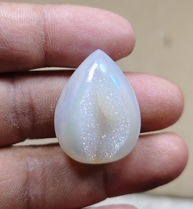 Natural White Druzy <b>Rainbow</b> Loose Cabochon Pearl Seawater Loose Pearl AAA Grade for Jewelry Making - Product Image 1