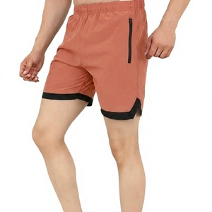 Shorts en maille respirante personnalisés avec logo pour hommes, pour la gym, le sport, la course à pied, de haute qualité, décontractés, avec poche zippée - Product Image 3