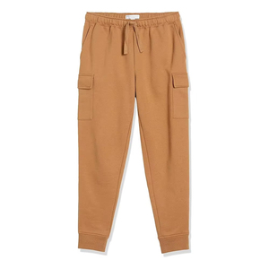 Pantalon cargo en coton à cordon de serrage, couleur unie, taille mi-haute, longueur cheville, avec poches, respirant, décontracté - Product Image 5