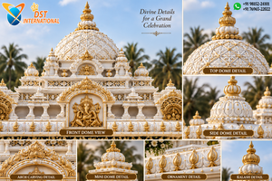 Mandapam Kalyana en or blanc divin pour mariages hindous – Achetez un mandap exclusif en fibre pour mariages sud-indiens pour événements de prestige aux États-Unis - Product Image 4