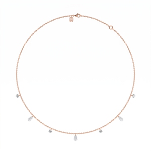 Luxuriöse Tautropfen-Halskette aus Sterlingsilber 9KT, 10KT, 14KT, 18KT mit Laborgezüchteten Mix-Cut-Diamanten Premium-Halskette für Frauen Geschenk - Product Image 3