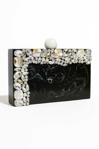 Pochette en résine marbrée vert turquoise avec fermoir fleur doré, boîte à bijoux artistique - Product Image 5