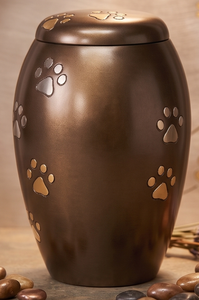Urnas de Cremación de Metal Ecológicas, Diseño Moderno y Único, Color Marrón con Patas de Mascota, Aplicación en Aluminio, Logotipo Personalizado, Venta al Por Mayor - Product Image 5