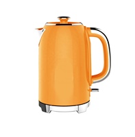 Promotion Bouilloire Électrique Sans Fil Rétro 1,7 L en Acier Inoxydable 1850-2200W Arrêt Automatique Protection Anti-Ébullition à Sec Rotation 360°