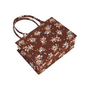 Bolsa de Mano de Lona Estampada en Color Marrón, Venta al por Mayor, Impresión de Logotipo Personalizado, Bolsa de Mano de Algodón con Logotipo Personalizado - Product Image 3