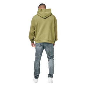 Sweat à capuche en molleton épais de haute qualité pour homme, coupe décontractée à épaules tombantes, logo frontal, coupe classique pour l'hiver à prix avantageux - Product Image 1