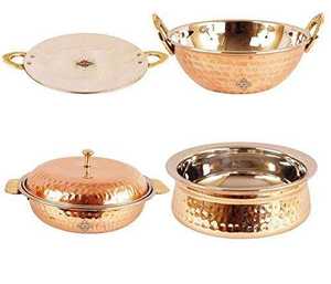 High Standard Quality Daily Catering Serving Cooking Food Frying <b>Pan</b> In Copper Finishing Polka Dot Design For Alternative Use - Product Image 5