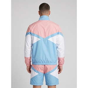 <b>Men's</b> Printed Color Block Windbreaker <b>Jacket</b> and Shorts Set Lightweight Polyester Sportswear Streetwear Tracksuit - Product Image 2