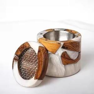Quemador de Incienso de Mármol con Incrustaciones de Madera, Difusor de Aromaterapia, Soporte Decorativo para Todas las Estaciones, Regalo de Ramadán y Eid, Decoración para el Hogar, Mubkharah - Product Image 3
