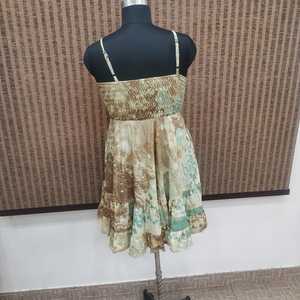 Women's Daily Summer Boho Simple Floral Printed Silk Viscose Polyester Woven Loose Silhouette Floor-Length Ruffle Hem <b>Elastic</b> - Product Image 3