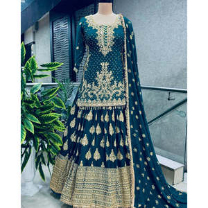 ชุดแต่งงานสวยงาม เสื้อเลเฮนกาและผ้าคลุมไหล่ ชุดแต่งงานสุดหรู - Product Image 5