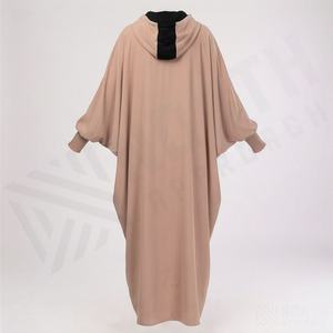 Robe islamique premium, modeste, à capuche, une pièce, sportive, avec poche kangourou, coupe ample, pour usage quotidien et prière, motif uni, estivale - Product Image 2