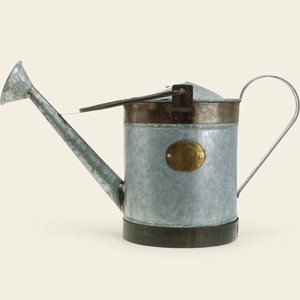 Large Galvanized Metal Watering Can With Vintage Corrugated Design Durable Rust-Resistant Iron Watering Pot For Outdoor <b>Garden</b> - Product Image 2