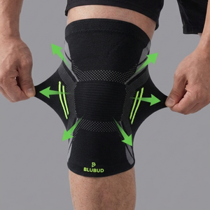 Attelle de soutien ajustable pour genou 3D, stabilisation articulaire, soulagement de la douleur, récupération des blessures, respirante, confortable, portable, légère - Product Image 3