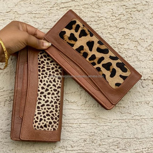 2024 recién llegados de cuero genuino clásico de lujo diseñador señoras billetera pelo en Animal estampado cuero de vaca tarjetero carteras - Product Image 3