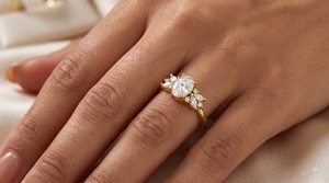 แหวนหมั้นทรงวงรีประดับเพชรเม็ดเล็กสำหรับผู้หญิง GHLAM JEWEL โรแมนติก ทองคำขาว 14K ชุบโรเดียม เพชรเลี้ยงในห้องปฏิบัติการ รับรองโดย IGI - Product Image 3