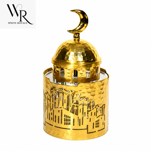 Nouveauté, décoration de luxe pour le Ramadan, ornements en métal argenté martelé en forme de minaret de mosquée, vente en gros, décoration islamique pour la maison, Eid Mubarak - Product Image 4