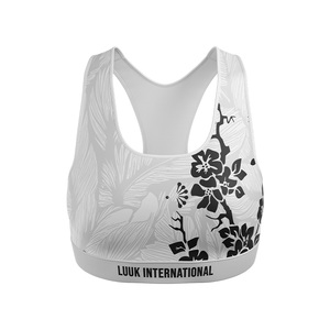 Conjunto de sujetador deportivo sublimado con logo personalizado para mujer, de alto soporte, talla grande, espalda cruzada, para yoga y entrenamiento, ropa deportiva de fábrica - Product Image 4