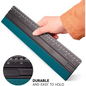 Raclette universelle de 12 pouces pour film teinté avec règle de 30 cm, raclette à bords en feutre suédé pour vitres en vinyle avec 4 coins et fonctionnalités intégrées - Product Image 2