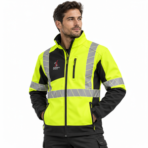 Veste de sécurité avec bandes réfléchissantes, veste de travail légère, tissu durable, coupe confortable, vêtements de sécurité industrielle pour l'extérieur, OEM - Product Image 1
