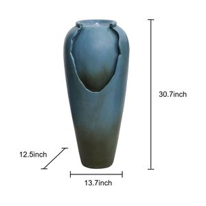 Fontana Elettrica da Giardino Alta 30,7 cm con Luce LED e Pompa, Decorazione per Interni ed Esterni, Vaso d'Acqua Resistente ed Elegante - Product Image 5