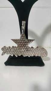 Colgante de Moissanita Estrella en Plata 925 con Baño de Rodio, Micro Pavé, Corte Brillante Redondo, Estilo Hip Hop, Unisex, para Uso Diario - Product Image 4