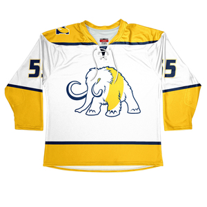 Maillot de hockey sur glace personnalisé pour homme, blanc, rouge, noir, impression sublimée, maille respirante, manches longues, évacuation de l'humidité, coupe classique, taille adulte - Product Image 3