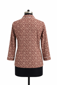 Ensemble de pyjama en soie crêpe pour femme, imprimé paisley de qualité supérieure, manches longues, vêtements de nuit, ensemble de vêtements de détente, avec sac cadeau - Product Image 2