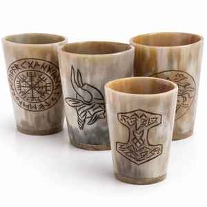 Tasses en corne de buffle écologiques faites à la main, rondes, polies, imitation antique, artisanat naturel, décoration d'intérieur, durables, SOFIYA CRAFT - Product Image 6