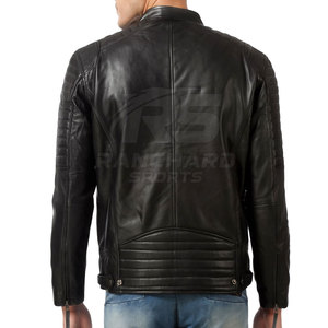 Chaqueta de Cuero Vacuno para Hombre, Estilo Motero, Resistente, Suave, Informal, con Cierre de Cremallera Frontal, Ecológica, Transpirable, Ligera, Ropa de Calle - Product Image 2