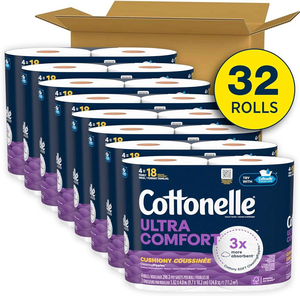 Papier toilette Cottonelle Ultra Comfort avec texture Cushion CleaningRipples, 32 méga-rouleaux familiaux, 144 rouleaux standard (8 paquets de 4) - Product Image 4