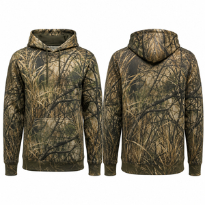 Sweat à capuche camouflage pour homme, manches longues, imprimé, respirant, en polyester, pour la chasse - Product Image 1