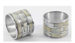Modern Design Brass <b>MOP</b> Napkin Ring Metal Napkin Ring With <b>MOP</b> Inlay Stainless steel Napkin Ring At very low selling Price - Product Image 4