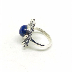 Bague artisanale en lapis-lazuli naturel, argent sterling 925, pour filles et femmes - Product Image 2