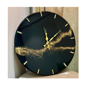 Round New Stylish Resin <b>Digital</b> Wall <b>Clock</b> with Quartz Movement Modern Design Two-Piece Black & White Shade for Office Use - Product Image 5