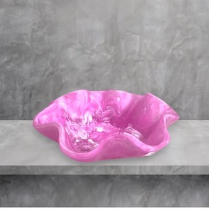 Bol à salade de luxe en résine artisanale rose, effet marbre, motif tourbillon aquatique, finition polie brillante, taille personnalisable, pour fêtes et maison - Product Image 3