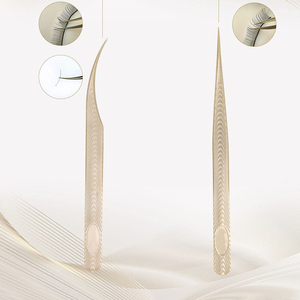 Pinzas para Extensión de Pestañas Rusas con Baño de Oro de 24k, Punta de Fibra de Diamante, Antiestáticas y Antimagnéticas - Product Image 2