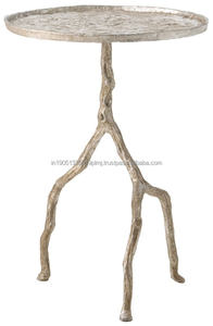 โต๊ะข้างอลูมิเนียมหรูหราทำด้วยมือด้านบนทรงกลมทำด้วยมือโต๊ะอลูมิเนียมหล่อสำหรับห้องนั่งเล่นและห้องนอนโต๊ะกาแฟหรือเฟอร์นิเจอร์ - Product Image 4