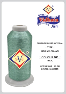 Fil Zari Métallique Argenté Résistant SHREE VIDHATA JARI 1010A+ Denier 110D 3800m pour l'Industrie Textile, Broderie et Tissage Manuel - Product Image 2