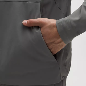 Chaqueta de senderismo impermeable de lona con capucha y cuello mandarín teñido, unisex, talla grande, con logo personalizado, para invierno - Product Image 5