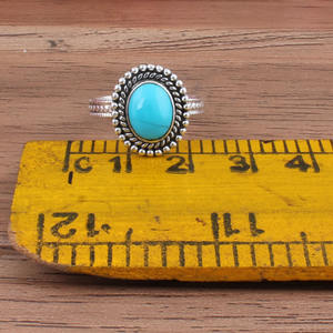 Bague en argent sterling 925 avec turquoise naturelle, pierre précieuse bleue pour femmes, véritable pierre de naissance de décembre, bijoux de mariage classiques, vente en gros - Product Image 3