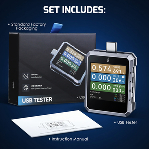 เครื่องทดสอบพลังงาน USB 4.0 ความแม่นยำสูง พร้อมจอแสดงผลแรงดันและกระแสไฟ 7 หลัก, เครื่องอ่าน E-Marker และเครื่องวิเคราะห์ลอจิกโปรโตคอล PD - Product Image 2